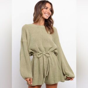 Cozy Knit Green Romper